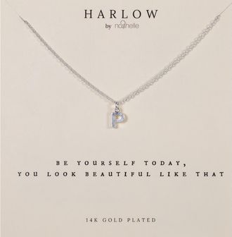 Nashelle Initial Charm Necklace in Silver P at Nordstrom