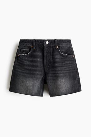 H&M Raw-edge Denim Shorts in Washed Black at Nordstrom, Size 10