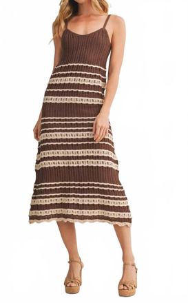 Mustard Seed Crochet Cami Dress In Chocolate