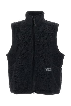 Pas Normal Studios Black Off-Race Pile Fleece Vest