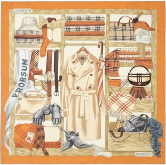 Burberry Orange Printed Scarves