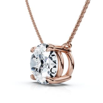 Pompeii3 Certified 3Ct Diamond Oval Solitaire Pendant 14k Gold 18 Womens Chain Lab Grown