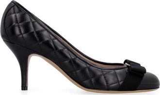Ferragamo Quilted Vara Bow Pumps, Size 5.5 C