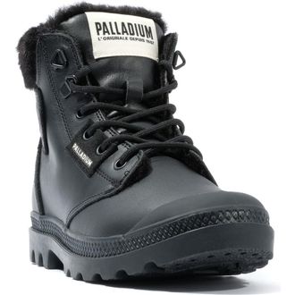 Palladium Pampa Hi Faux Fur Lined Boot in Black at Nordstrom, Size 6.5