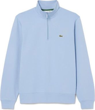 Lacoste Cotton Fleece Half Zip Pullover in Aphylla at Nordstrom, Size 9
