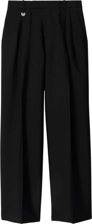 Burberry wool-silk tailored trousers - women - Silk/Wool/Cupro - 10 - Black