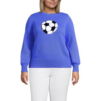 Lands End Drifter Sports Icon Sweater in Soccer/french Blue at Nordstrom, Size 3X