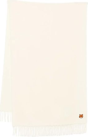 Maison Kitsuné Sciarpa con logo ricamato - Toni neutri