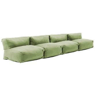 Oviala Mueble de jard&iacute;n modular de 4 plazas verde cactus