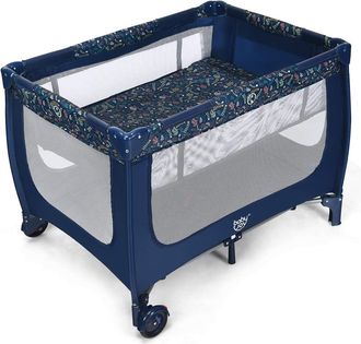 Costway Costway Cuna Multifuncional Para Ni&ntilde;os/parque Port&aacute;til Plegable Para Ni&ntilde;os Con 2 Ruedas/centro Actividad Resistente Y Duradero Tejido Oxford Y Red Tra