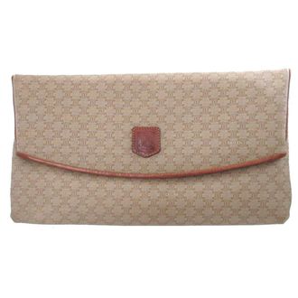 Celine Beige Brown Pvc Leather Clutch Bag (Pre-Owned)