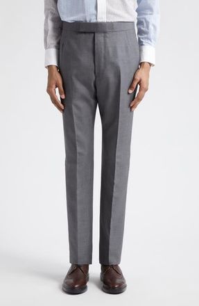 Thom Browne Classic Super 120s Wool Backstrap Pants in Medium Grey at Nordstrom, Size 3