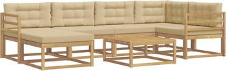 vidaXL Conjunto De Sof&aacute;s De Exterior 7 Uds. Y Beige Vidaxl