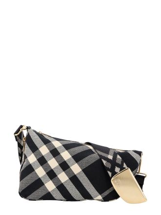 Burberry Fabric Shoulder Bag With Burberry Check Motif-Donna
