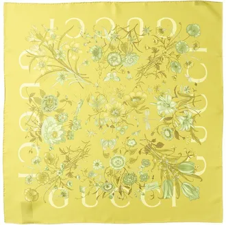Gucci Flora Print Silk Scarf