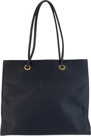 Saint Laurent Navy Nylon Shoulder Bag Tote Bag (Pre-Owned)