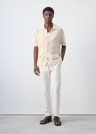 Mango Camicia maglia traforata grezzo - Uomo - XXL - MANGO MAN