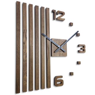 OEM Reloj De Pared De Madera, Roble Marr&oacute;n, Lamas, 60 Cm