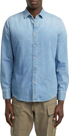 G-Star Clean Slim Fit Cotton Chambray Button-Up Shirt in Faded Thames at Nordstrom, Size Xx-Large