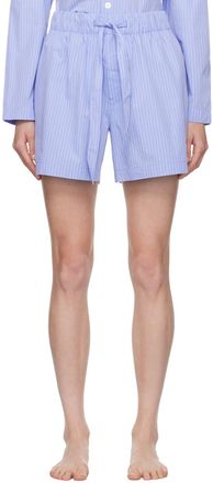 Tekla Blue Drawstring Pyjama Shorts