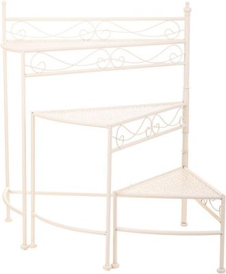Wanderlust Deco Wanderlust Deco - Soporte 3 Baldas Para Macetas De Forja Blanco 55x30x61