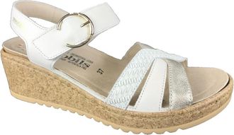 Mephisto Nancia Wedges - Dames - Sleehakken - Beige - 38 EU - Leer - Schoenen