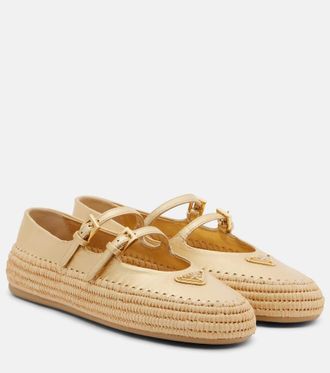 Prada Metallic leather espadrilles