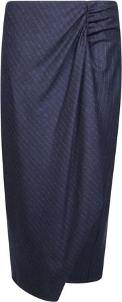 Pinko Gonna Midi in Flanella - - Skirts - Donna - Blu - S