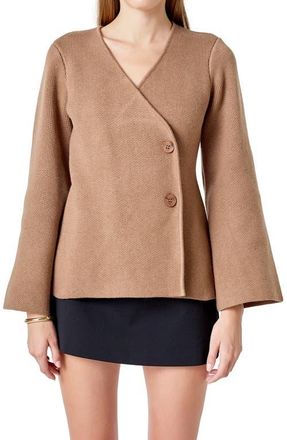 endless rose Wrap Look Cardigan in Mousse at Nordstrom, Size X-Small