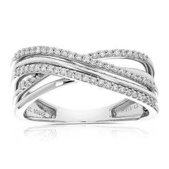 Vir Jewels 1/4 cttw Lab Grown Diamond Wedding Band in Sterling Silver For Women