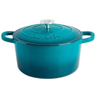 Crock-pot 7 Quart Round Enameled Cast Iron Dutch Oven with Lid in Blue at Nordstrom