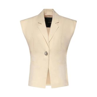 Pinko Vests, female, Beige, Size: XS Floella Giacca Frisottino
