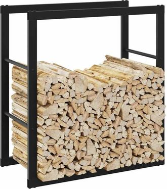 vidaXL Le&ntilde;ero De Acero Negro 55x30x61 Cm Vidaxl