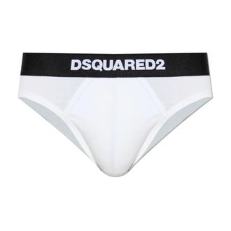 Dsquared2 Bottoms, male, White, Size: 2XL Cotton Briefs With Logo