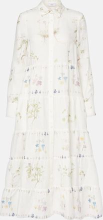 Erdem Abito chemisier in lino con stampa