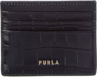 Furla Classic Croc-Embossed Leather Card Case