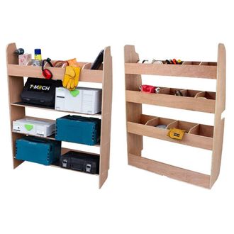 MonsterShop Ford Transit Custom Divider Racking & Toolbox Van Racking in Terracotta