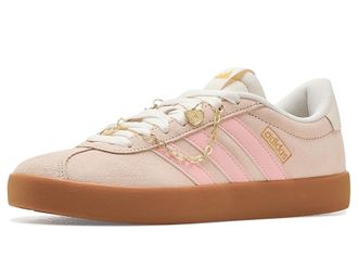 adidas VL Court 3.0 Womens Classic Shoes Crystal Linen/Blush Pink/Off White : 10.5 B - Medium, Leather