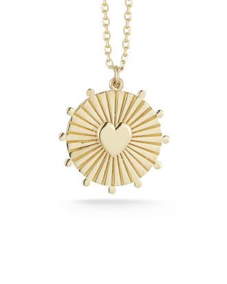 Ember Fine Jewelry 14K Heart Disc Necklace