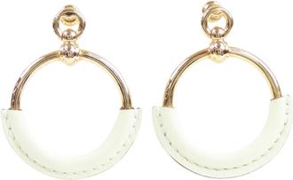 Hermès 2000-2025 roségouden vergulde en leren oorbellen - Roze