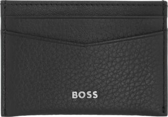 HUGO BOSS Metal Logo Crosstown Leather Card Holder