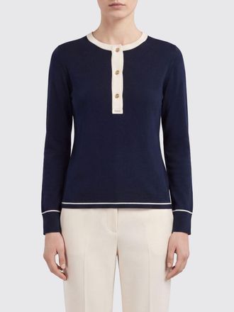 Chlo&eacute; Slim Fit Cotton Crewneck Jumper with Contrast Trims and Buttons