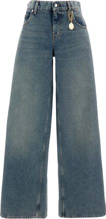 Stella McCartney Vintage Wash Wide-Leg Jeans - Dames - Loose Fit Jeans - Blauw - W28 - Katoen - Jeans