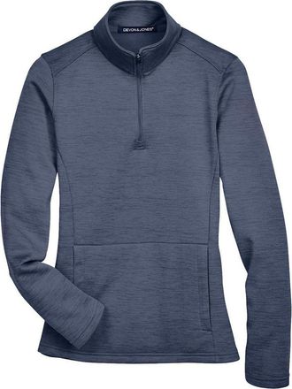 Devon & Jones Womens Newbury Mlange Fleece Quarter-Zip Pullover