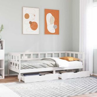 Berkfield Home Daybed with Drawers without Mattress White 80x200 cm Solid Wood