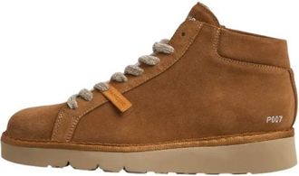 Panchic Beige Su&egrave;de Enkellaarzen met Touwstijl Veters - Heren - Veterlaarzen - Beige - 45 EU - Su&egrave;de - Schoenen