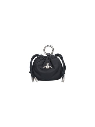Vivienne Westwood Black Orb Drawstring Fabric Key Pouch