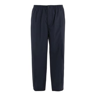 Giorgio Armani Straight Trousers, male, Blue, Size: M Cotton Trousers