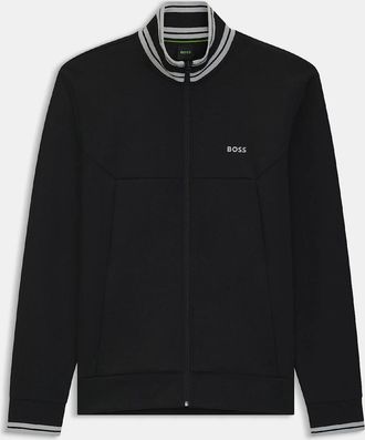 HUGO BOSS Mens Zone Stripe Detail Zip Up Sweatshirt - Black - Size: 42/Regular