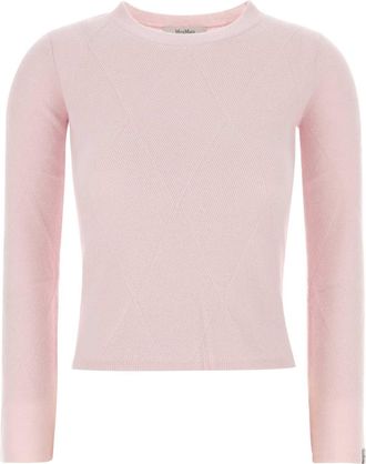Max Mara Pastel Pink Cashmere Baffo Sweater